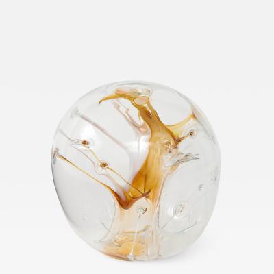 Peter Bramhall Peter Bramhall Amber Clear Glass Orb