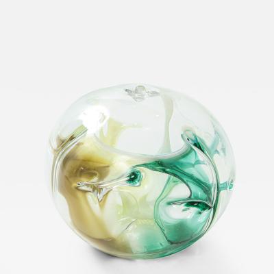 Peter Bramhall Peter Bramhall Emerald Ochre Clear Glass Orb