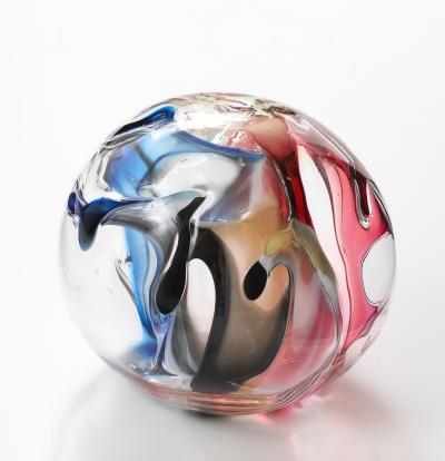 Peter Bramhall Stunning Extra Large PETER BRAMHALL Glass Orb Sculpture 1996