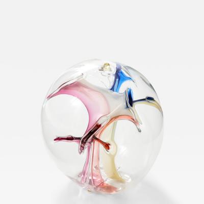 Peter Bramhall Stunning Peter Bramhall Glass Orb Sculpture 