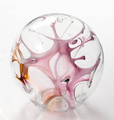 Peter Bramhall XL Blown Glass Orb Sculpture by Pater Bramhall