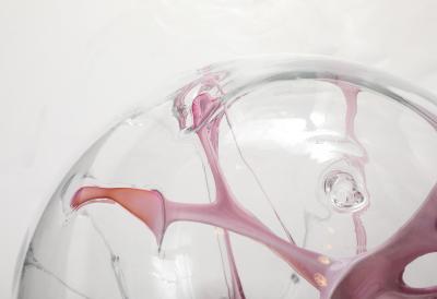 Peter Bramhall XL Blown Glass Orb Sculpture by Pater Bramhall