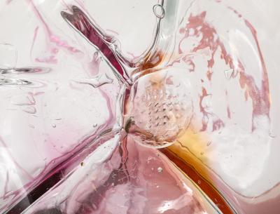 Peter Bramhall XL Blown Glass Orb Sculpture by Pater Bramhall