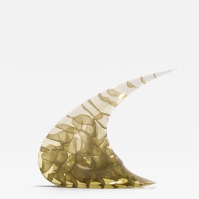 Peter Bremers Modern Abstract Glass Sculpture Flow by Peter Bremers