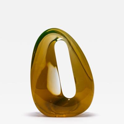 Peter Bremers Modern Abstract Glass Sculpture Perception ll Amber by Peter Bremers