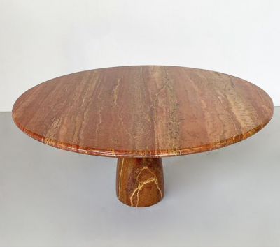 Peter Draenert Mid Century Modern Red Travertine Dining Table Finale by Peter Draenert