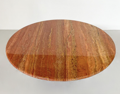 Peter Draenert Mid Century Modern Red Travertine Dining Table Finale by Peter Draenert