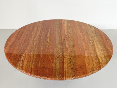 Peter Draenert Mid Century Modern Red Travertine Dining Table Finale by Peter Draenert