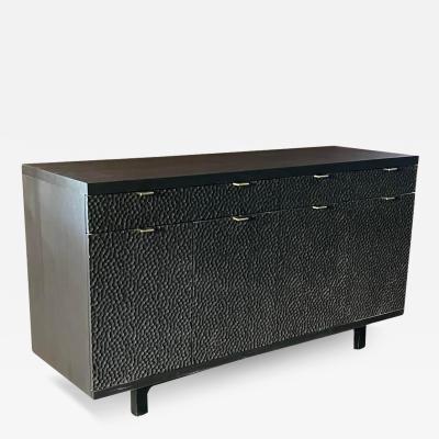 Peter Glassford Laguna Matte Black Rosa Morada Dimple Sideboard with Solid Brass Hardware