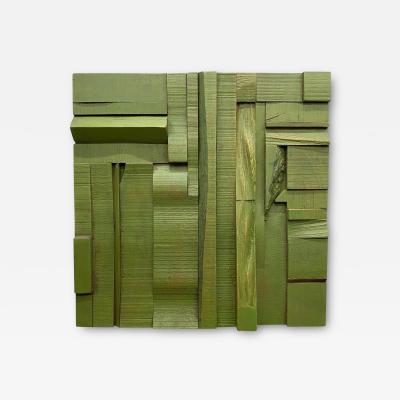 Peter Glassford Mint Green Collage Artwork Panel 23 5x23 5 