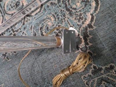 Peter Hamburger Pair of 1970s Peter Hamburger Lucite and Chrome Wall Mounted Wall Sconces