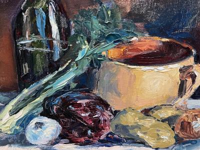 Peter Hamlett Peter Hamlett Signed Oil on Board Still Life Dated 1966 Laguna Beach