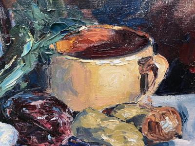 Peter Hamlett Peter Hamlett Signed Oil on Board Still Life Dated 1966 Laguna Beach