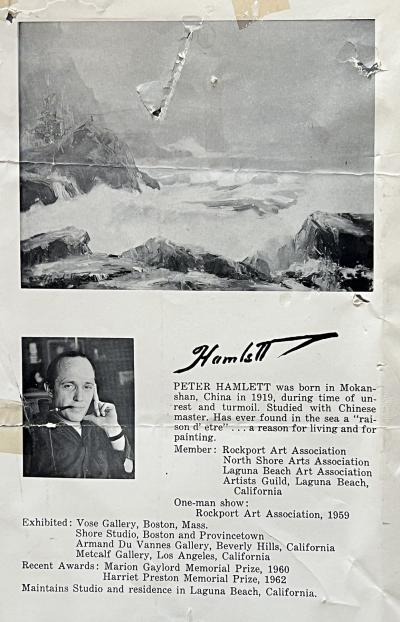 Peter Hamlett Peter Hamlett Signed Oil on Board Still Life Dated 1966 Laguna Beach