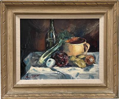 Peter Hamlett Peter Hamlett Signed Oil on Board Still Life Dated 1966 Laguna Beach