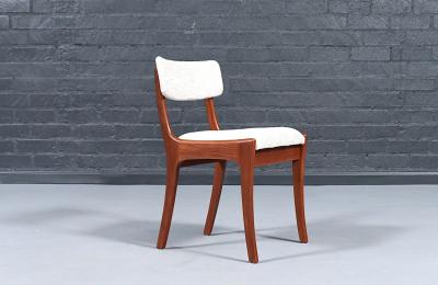 Peter Hayward Mid Century Modern Teak Tweed Dining Chairs by Peter Hayward