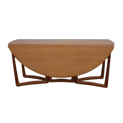 Peter Hvidt 1960s Danish Peter Hvidt Drop Leaf Dining Table in Teak and Brass