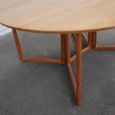 Peter Hvidt 1960s Danish Peter Hvidt Drop Leaf Dining Table in Teak and Brass