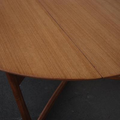 Peter Hvidt 1960s Danish Peter Hvidt Drop Leaf Dining Table in Teak and Brass
