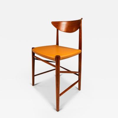 Peter Hvidt Danish Modern Model 317 Desk Chair in Teak Leather by Peter Hvidt