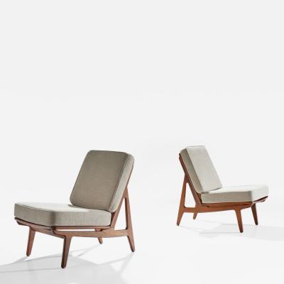 Peter Hvidt Orla M lgaard Nielsen Pair of FD 172 Slipper Chairs by Peter Hvidt and Orla Molgaard Denmark 1960s