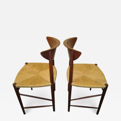 Peter Hvidt Orla M lgaard Nielsen Pair of Hvidt Molgaard Teak Dining Chairs Mid century Danish Modern
