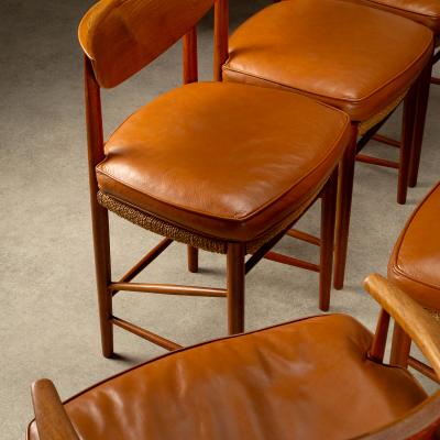 Peter Hvidt Orla M lgaard Nielsen Set of 10 Model 317 316 Dining Chairs and Stools by Hvidt and M lgaard Nielsen