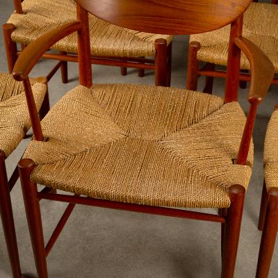 Peter Hvidt Orla M lgaard Nielsen Set of 10 Model 317 316 Dining Chairs and Stools by Hvidt and M lgaard Nielsen