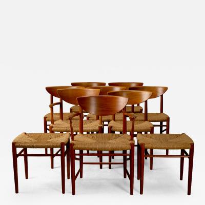 Peter Hvidt Orla M lgaard Nielsen Set of 10 Model 317 316 Dining Chairs and Stools by Hvidt and M lgaard Nielsen