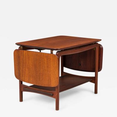 Peter Hvidt Peter Hvidt Danish Mid Century Drop Leaf Rectangular Teak End Side Table