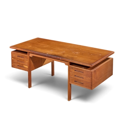 Peter Hvidt Peter Hvidt Style Mid Century Danish Teak Executive Desk