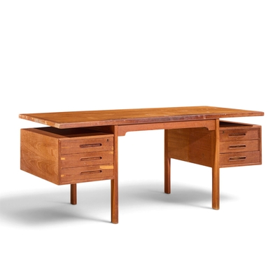 Peter Hvidt Peter Hvidt Style Mid Century Danish Teak Executive Desk