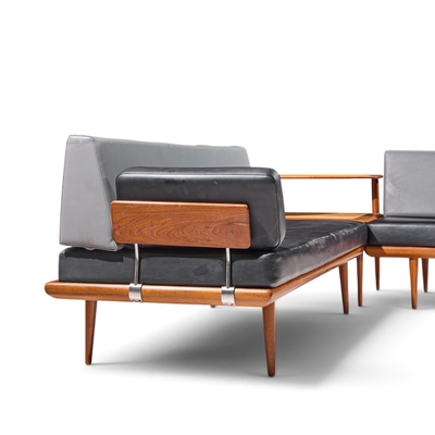 Peter Hvidt Peter Hvidt for France S ns Minerva Danish Teak Three Piece Sectional Sofa
