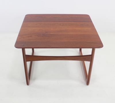 Peter Hvidt Scandinavian Modern Solid Teak Side Occasional Table Designed by Peter Hvidt