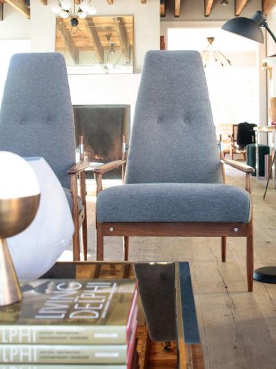 Peter Hvidt TALL DANISH LOUNGE CHAIRS
