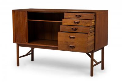 Peter Hvidt for S borg M bler Danish Mid Century Teak Cabinet with Small Tambour