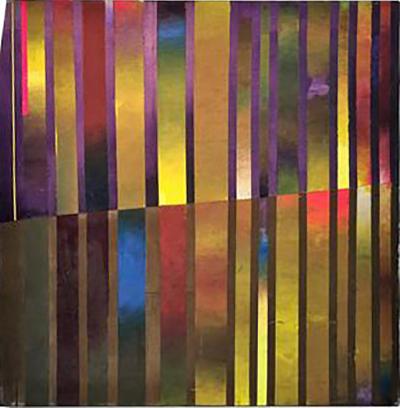 Peter Kopf Large Modern Colorful Striped Paintings by Peter Kopf