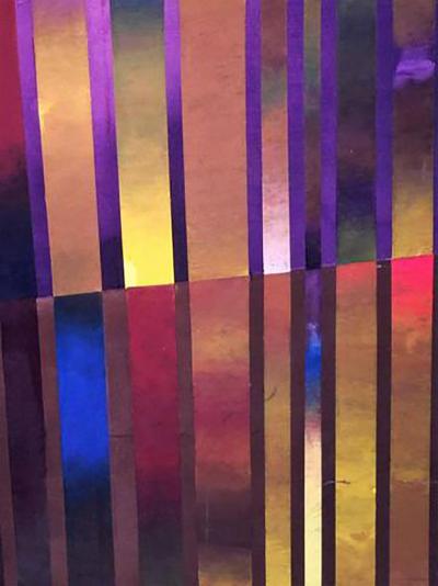 Peter Kopf Large Modern Colorful Striped Paintings by Peter Kopf