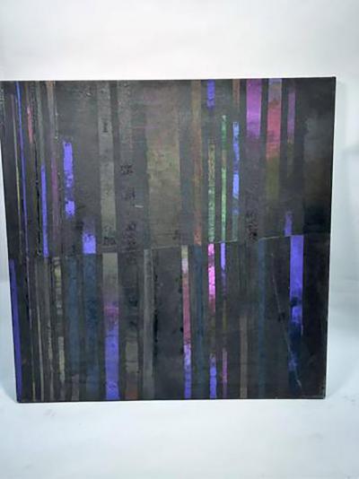 Peter Kopf Large Modern Colorful Striped Paintings by Peter Kopf
