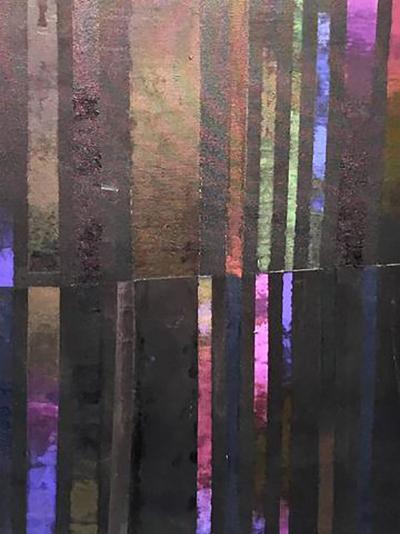 Peter Kopf Large Modern Colorful Striped Paintings by Peter Kopf