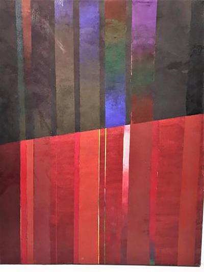 Peter Kopf Large Modern Colorful Striped Paintings by Peter Kopf