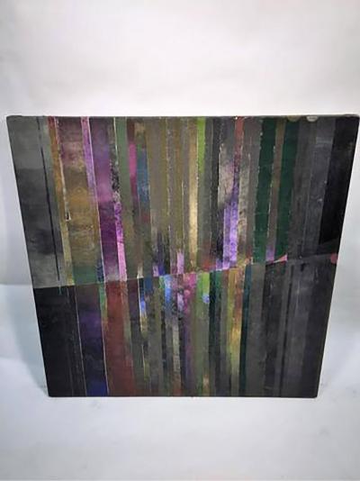 Peter Kopf Large Modern Colorful Striped Paintings by Peter Kopf