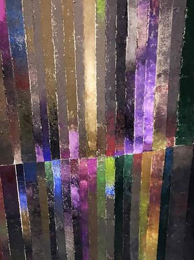 Peter Kopf Large Modern Colorful Striped Paintings by Peter Kopf
