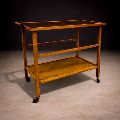 Peter Kraft Brazilian Modern Bar Cart with Adjustable Shelves Hardwood Peter Kraft 1960s