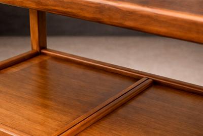 Peter Kraft Brazilian Modern Bar Cart with Adjustable Shelves Hardwood Peter Kraft 1960s