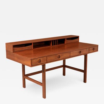 Peter L vig Nielsen Peter Lovig Nielsen Danish Modern Flip Top Teak Partners Desk by Peter L vig Nielsen