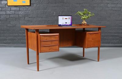 Peter L vig Nielsen Peter Lovig Nielsen Danish Modern Floating Top Desk by Peter Lovig Nielsen