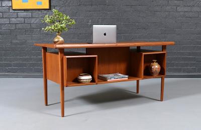 Peter L vig Nielsen Peter Lovig Nielsen Danish Modern Floating Top Desk by Peter Lovig Nielsen