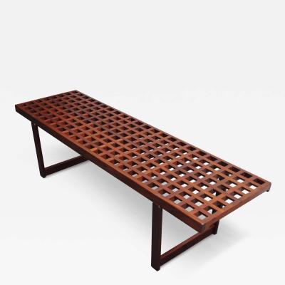 Peter L vig Nielsen Peter Lovig Nielsen Danish Modern Rosewood Lattice Bench Coffee Table by Peter L vig Nielsen