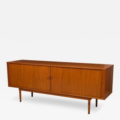 Peter L vig Nielsen Peter Lovig Nielsen Peter L vig Mid Century Danish Wooden Tambour Door Server Cabinet Credenza